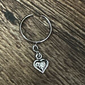 Fantasy Silver Heart Charm Ring